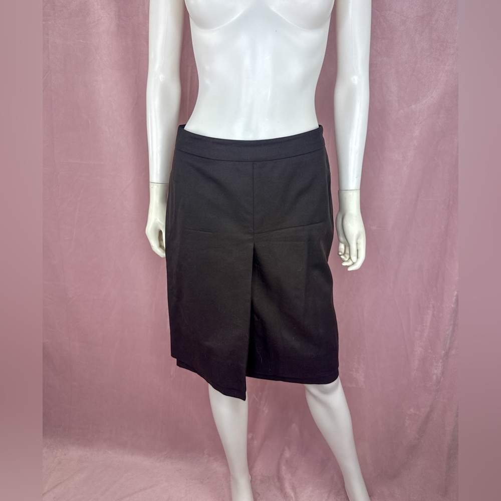 NWT Veronique Branquinho Brown 100% Wool Pencil Skirt Vintage 90s Size 6